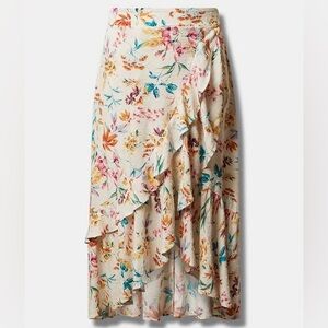New Torrid Vibrant Floral Layered Hi-Lo Skirt M/L